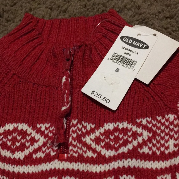 NWTs Old Navy Red Snowflake sequin sweater Sz 5 - Picture 4 of 5